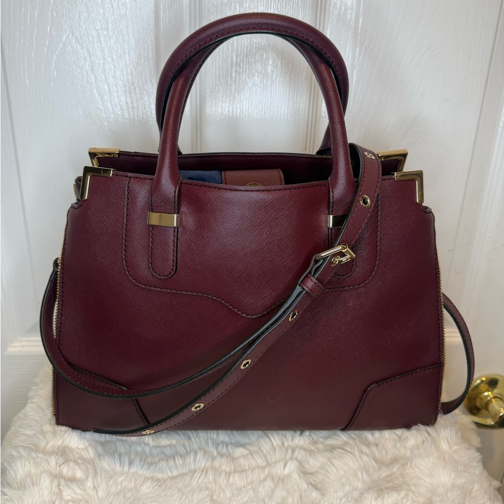 REBECCA MINKOFF SAFFIANO LEATHER TOP HANDLE CROSSBODY SATCHEL TOTE